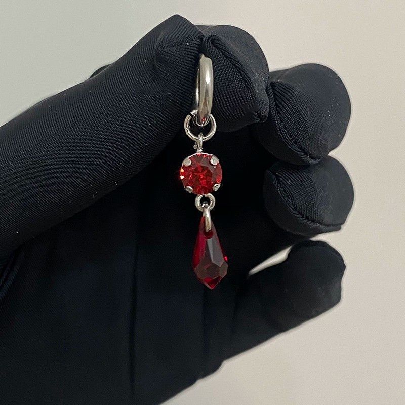 超闪多巴胺切面水滴吊坠耳环女小众百搭I高级感耳坠精致设计感耳