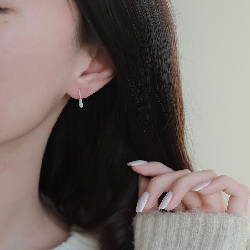 生物纯陶a瓷水滴耳钩防敏纯生物瓷养耳洞耳饰抗敏无需耳塞小众耳