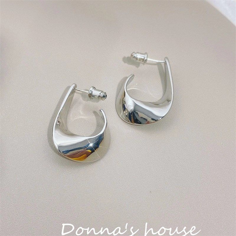 冷淡风几何不规则耳环女哑金简约个性气质I小耳圈耳坠耳饰S925银