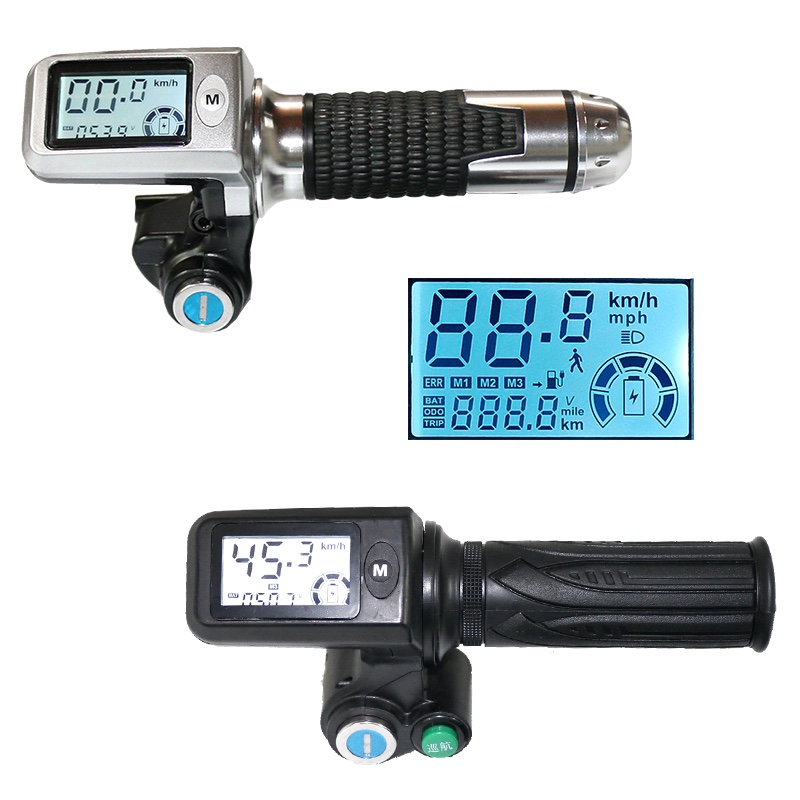 新款36V48V60V72V电动车液晶转把加速器油O门把手调速车把霍尔测