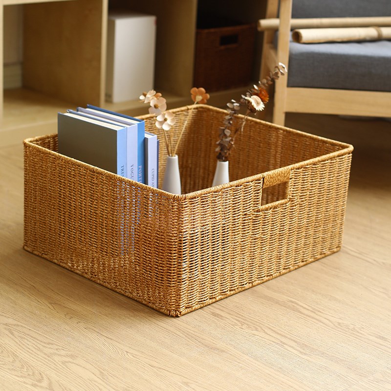 KENS日式编织抽屉篮筐卧室衣柜橱柜收纳篮客厅茶几零食整理储物筐