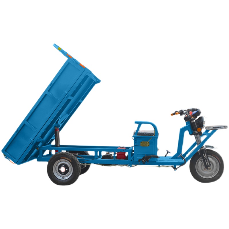 电动三轮车油顶自卸搬运运输车农用装货转运工地灰斗车加大电机