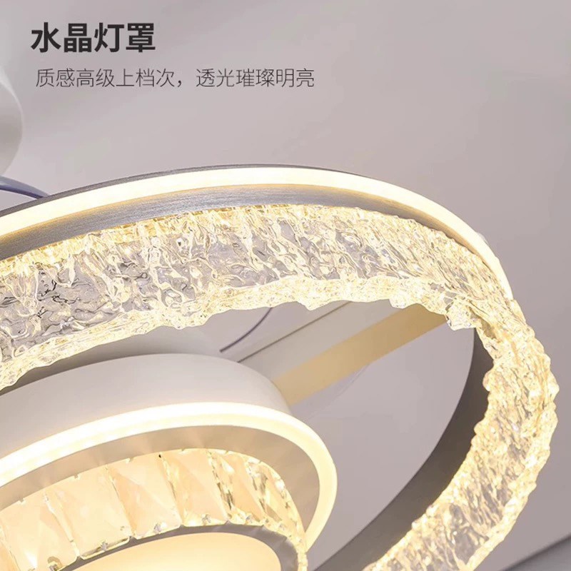 2025新款北欧简约隐形餐厅风扇灯轻奢卧室吊扇灯大风力静音客厅灯