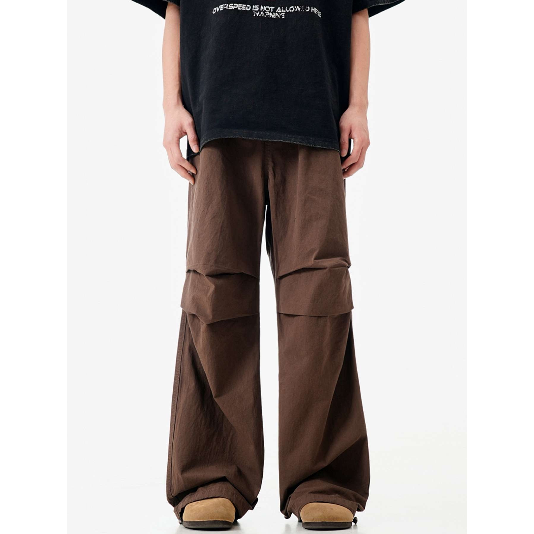 11KN美式伞兵工装裤男女打褶纯棉显瘦宽松立体潮休闲堆积阔腿长裤