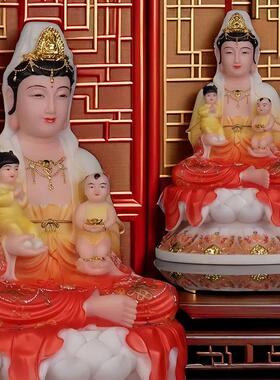 汉白玉送子观音佛像送子娘娘神像供奉家用观音菩萨结婚礼摆件