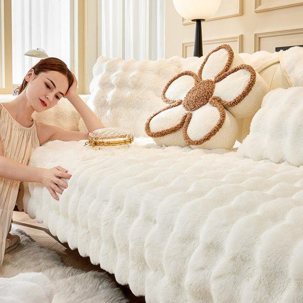 法式奶油风沙发垫冬季加厚兔毛绒沙发套罩全包防滑坐垫靠背巾盖布,居家布艺,沙发垫,淘宝优惠券,粉丝福利购,淘宝优惠卷