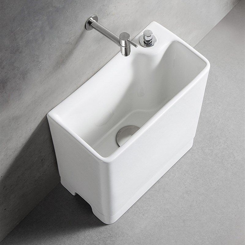 迷你小号20cm阳台陶瓷洗拖把池家用G卫生间墩布池窄长型方形拖布