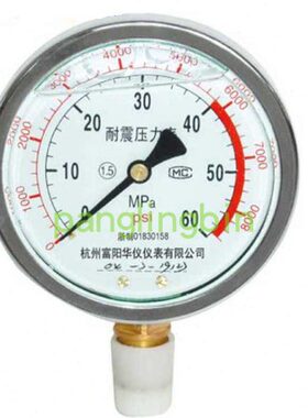 耐振YN100耐震压力表0-0.6/1/1.6/2.5/16/25/40/60MPA抗震防震