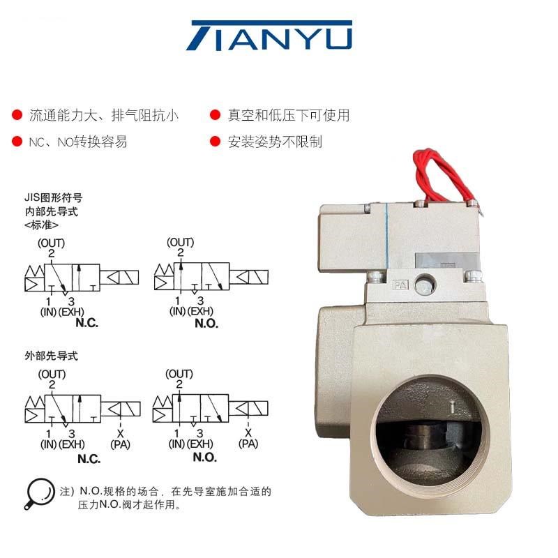 三通电磁VP3185V/VP3165V-144/205/105/124/12A1先导式真空
