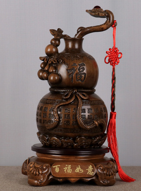 铁圈礼业葫芦百福平安如意婚房摆件乔迁新居玄关电视柜酒柜装饰品