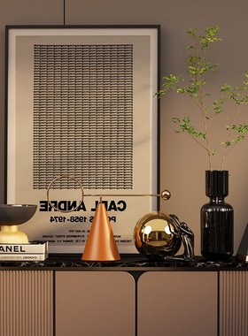 现代轻奢家居领导办公室软装高档电镀金工艺品客厅电视柜壁柜摆件