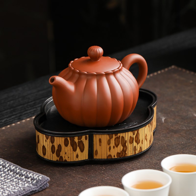 朱泥紫砂南瓜茶壶n中式家用茶水壶精致泡茶壶单个功夫茶具定制