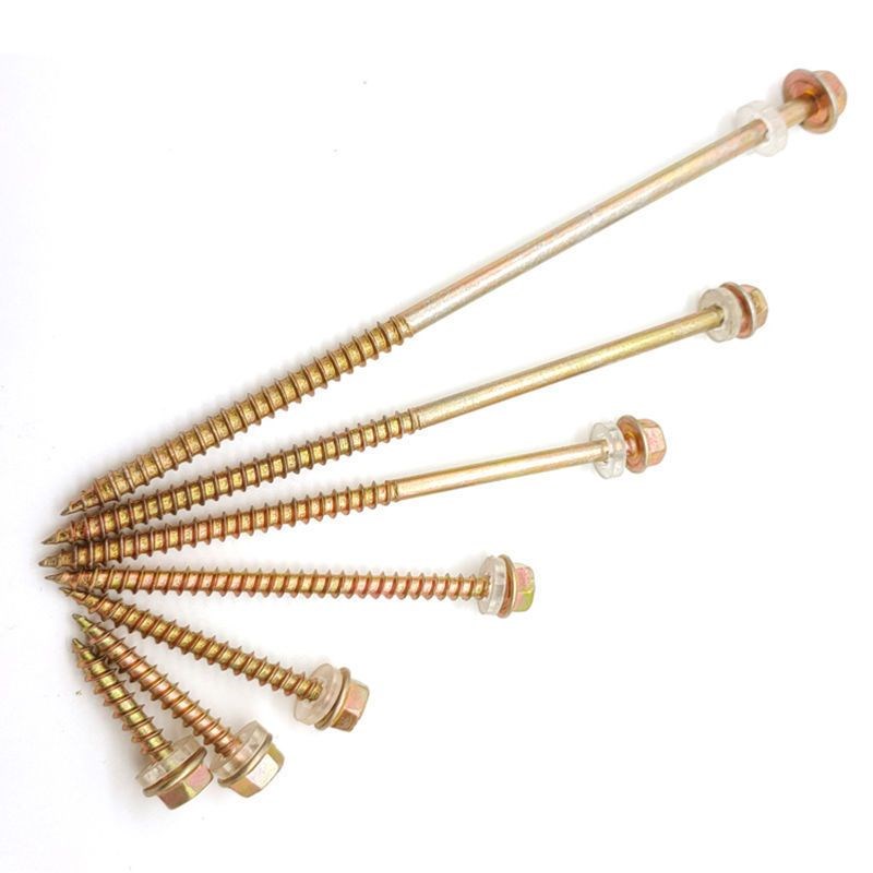 加长木螺丝外六角自攻螺丝钉华司尖头自攻钻木头螺钉法兰面木钻钉