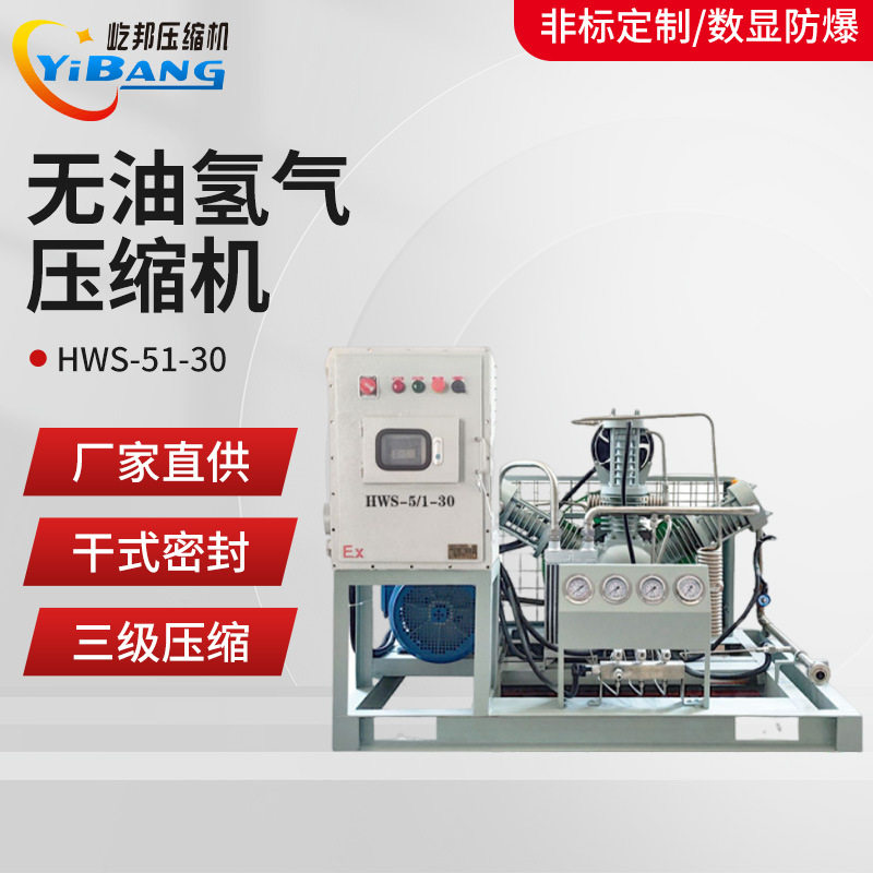屹邦高校实验室用无油自润滑干式密封高压特殊气体充气氦气压缩机