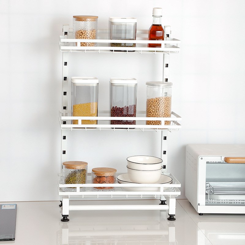 厨房分层置物架可调节佐料架橱柜隔板整理架台面收纳调料架杂物架