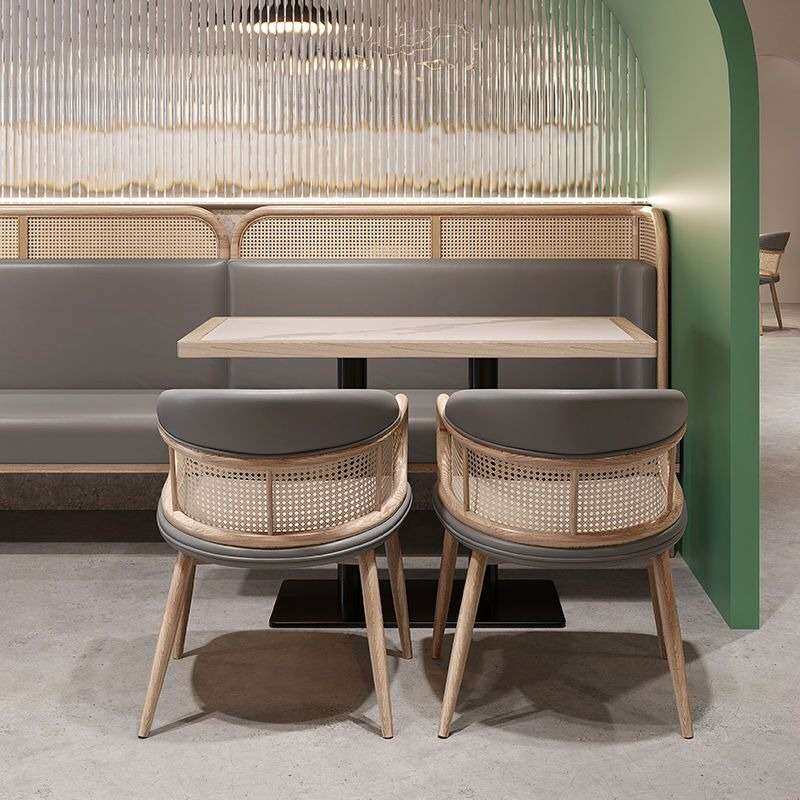简约咖啡厅休闲自助餐厅半圆卡座沙发甜品奶茶店音乐餐吧桌椅组合