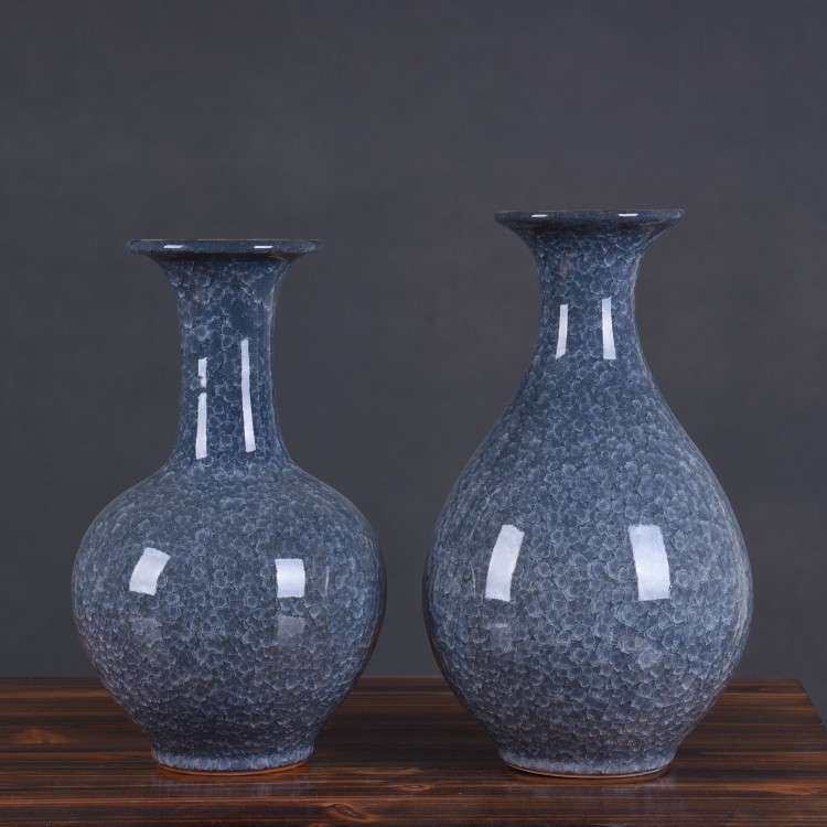 景德镇瓷瓶仿古花瓶冰片裂纹插花摆件中式客厅家居酒柜装饰工艺品