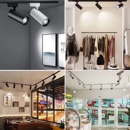 店铺商用服装店射灯led轨道灯明装轨道灯导轨式超亮背景墙天花灯