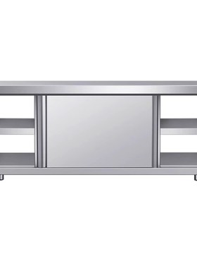 304特厚1.5整体焊接不锈钢拉门工作台厨房橱柜操作台厨房酒店放碗