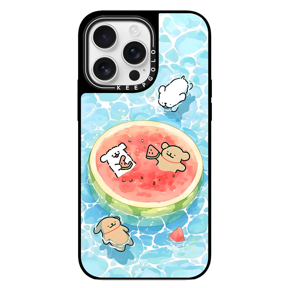 定制款线条小狗镜面手机壳适用iPhone17promax/17Pro防摔16ProMax/16Pro保护套15ProMax/15Pro全包14Plus卡通