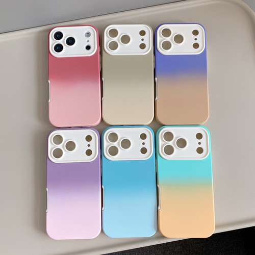 高级秒变17肤感渐变适用17promax手机壳ipnone16新款15撞色磨砂二合一防摔