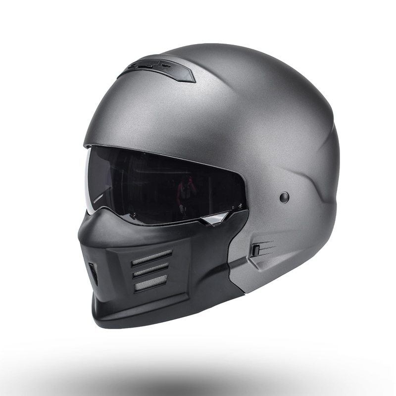 全覆式哈雷复古摩托机车头盔半盔四季蝎子造型多功能组合全盔跑盔