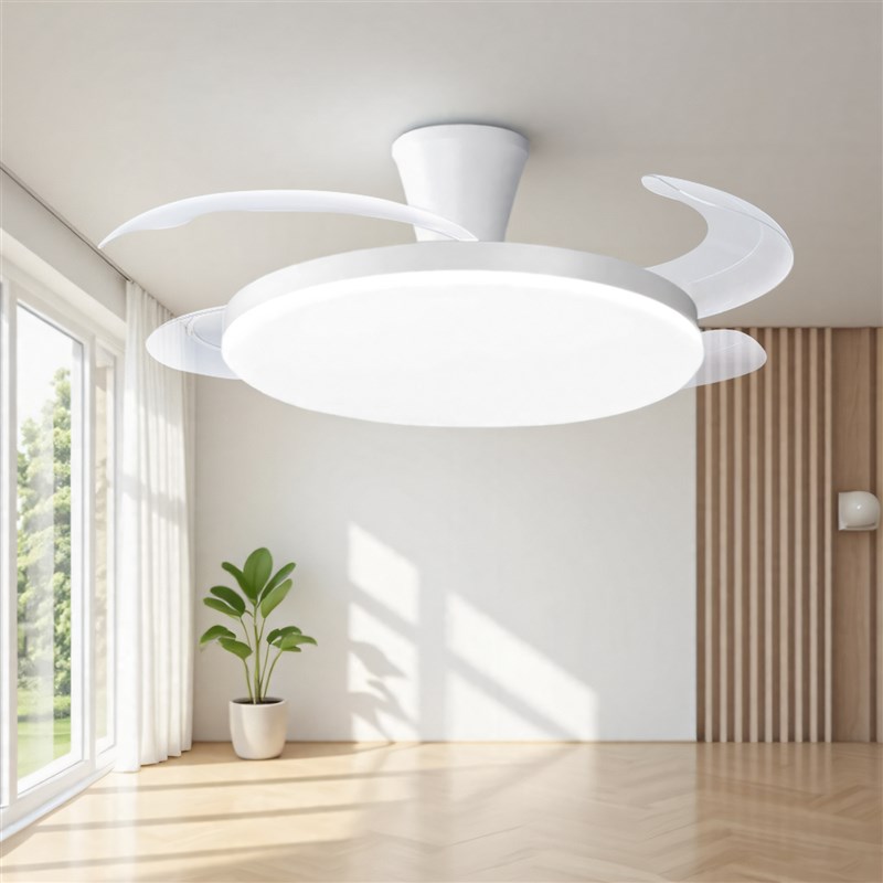 风扇灯吊扇灯简约现代智能APP语音控制变频静音电扇照明一体灯具