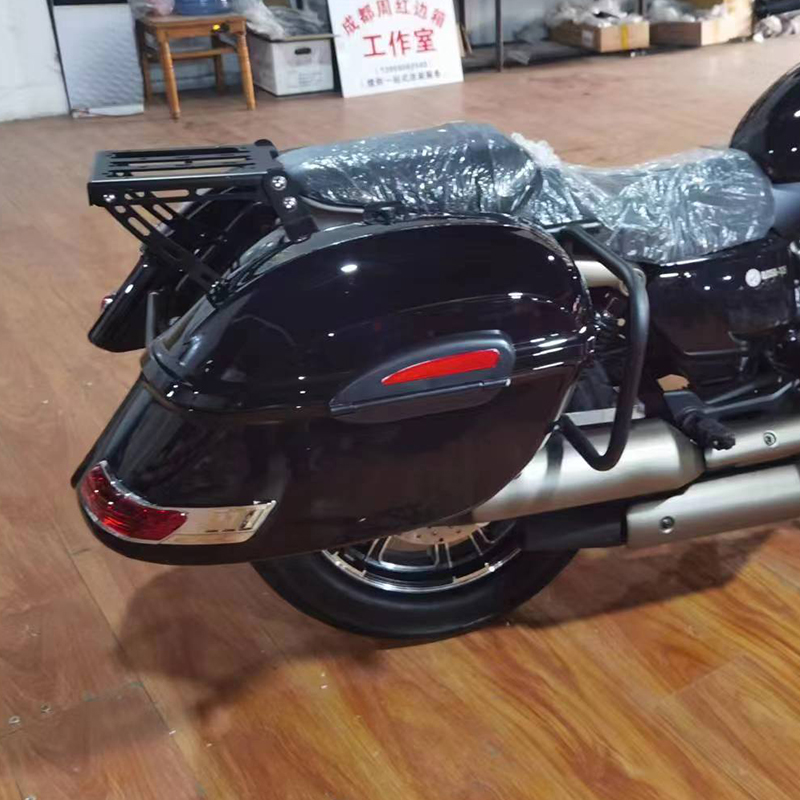 适用钱江QJ350-12E闪350摩托车改装防摔边架大边箱侧箱货箱后尾箱