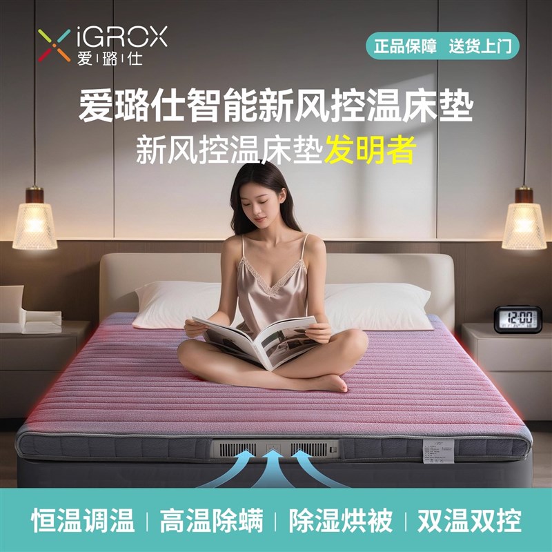 加热床垫新风独立双区控温取暖床垫恒温智能温控保暖除螨除湿薄垫