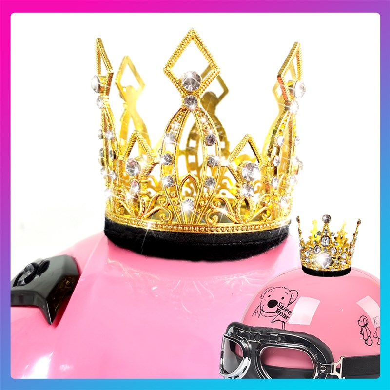 摩托车电动车平衡车头盔装饰品水晶皇冠镶钻儿童小配件女个性配饰