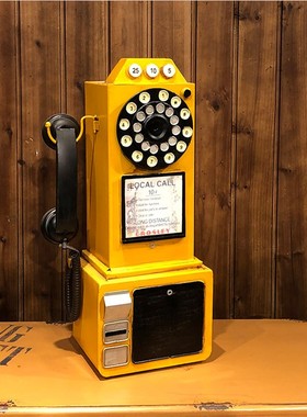 美式复古老式电话机模型壁挂墙上装饰网红奶茶店酒吧餐厅墙面挂件