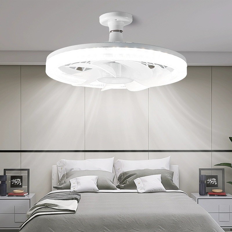 吊扇灯饭厅带电扇一体节能家用卧室e27螺口厨房一体led小型吊灯泡