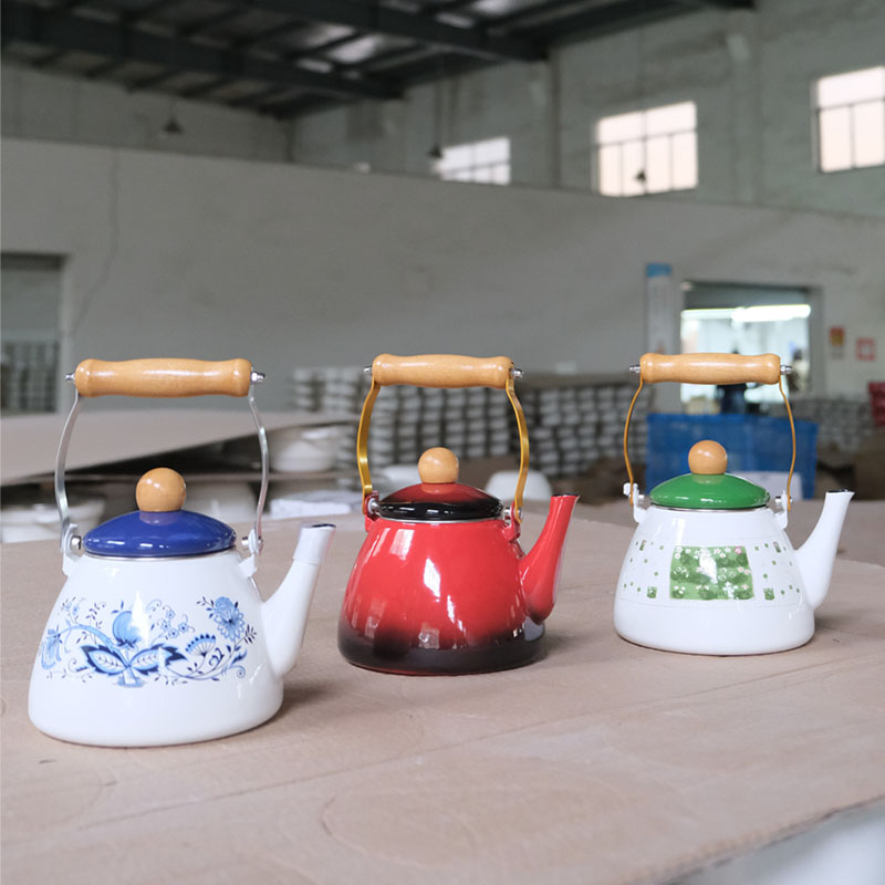 雨花石搪瓷出口韩国搪瓷水壶露营水壶烧水壶茶壶泡茶壶明火电通用