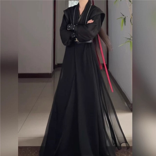 古风cos服中国风少年感汉服纯黑色飘逸古装黑瞎子墨燃cosplay套装