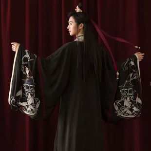 流烟昔泠改良汉服陈情令魏无羡大袖衫交领衣裳汉服男女同款春夏款