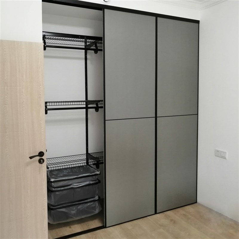 铂耐金属黑色框架五金放式衣帽间定制自制钢架组装