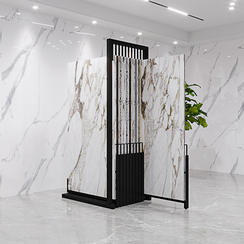 瓷砖展示架推拉大板地板样品架落地式瓷砖架抽拉式大理石岩板展柜