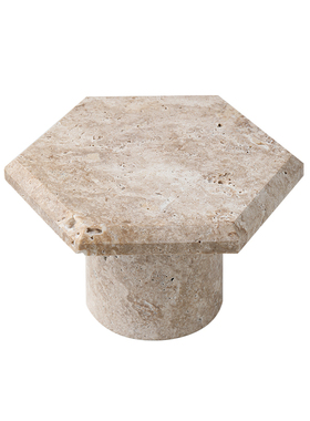 侘寂风创意黄洞石装饰摆饰复古欧式收纳托盘高脚置物盘蛋糕水果盘