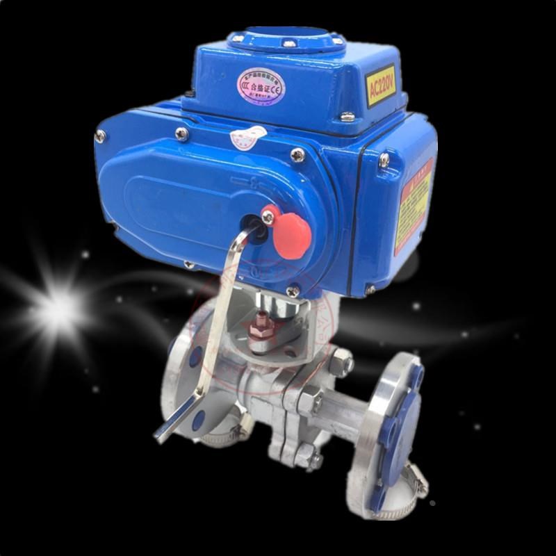 天津牌不锈钢304大体法兰电动球Q941F-16P/25P电动球 12V24