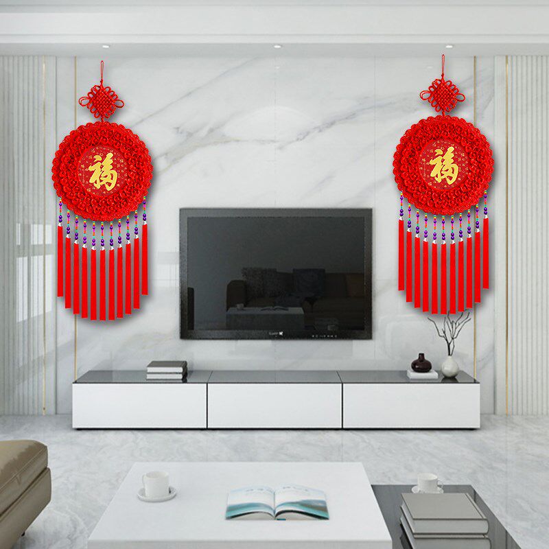 新款中国结挂饰手工平安结高档入户门福挂件客厅大号乔迁春节装饰