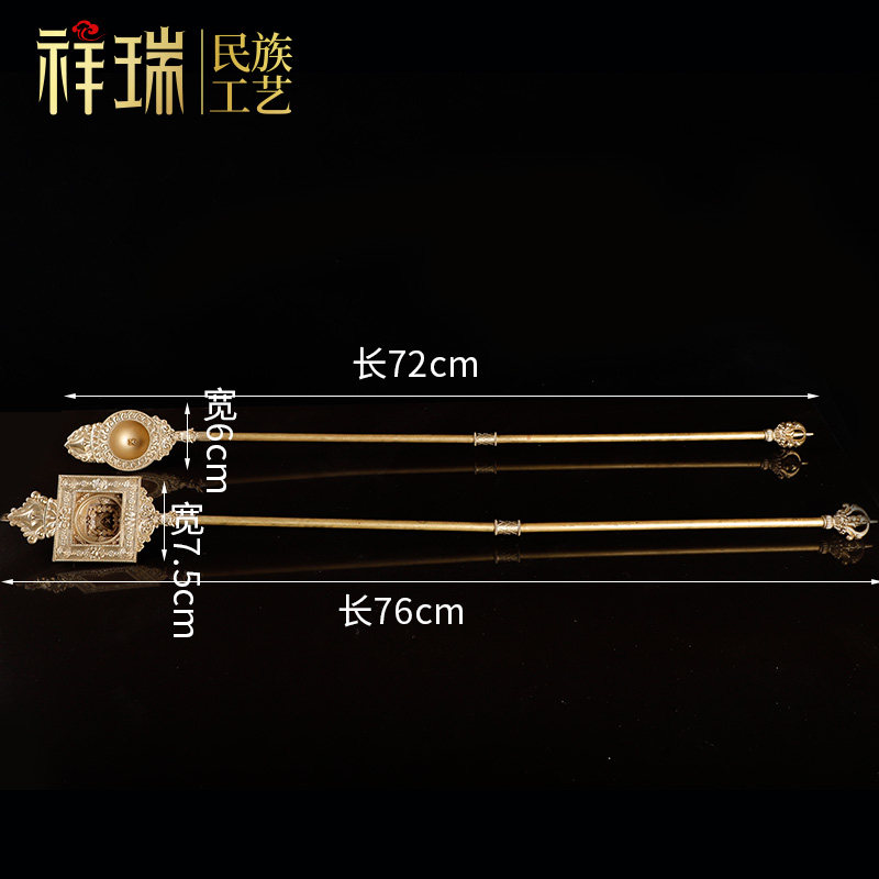 火供勺黄铜红铜藏传藏式勺子金刚勺护摩尼泊尔仿古铜勺一对