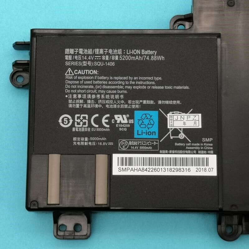 原装雷神911 S2 E1 911M M1 M2 M5 911GT SQU-1406 笔记本电池