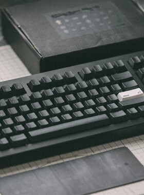 LeleLab 慕尼黑黑黑色雾面磨砂ABS键帽低调奢华办公游戏磁轴适配