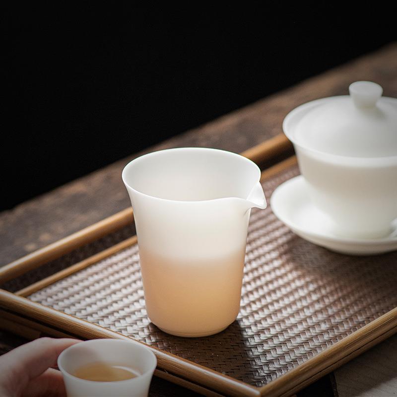 冰玉瓷公道杯种陶瓷茶具家用茶567海分公器茶茶道零配件茶杯过滤