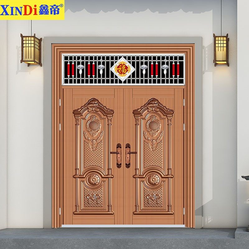 不锈钢大门双开门农村别墅对开乡村入户庭院进户家用304防盗门