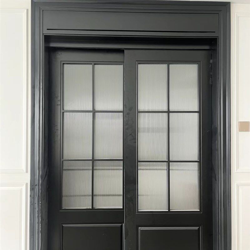 法式厨房推拉门阳台吊轨玻璃移门开放式厨房临时门推拉门定制门