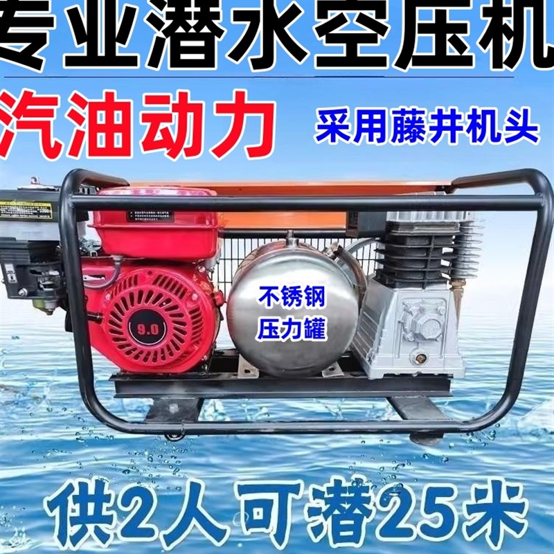 汽油空压机气泵潜水不锈钢罐打黄油喷漆修车补胎充气移动供气机泵