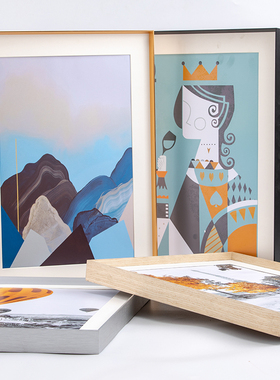 木纹立体铝合金画框1000片拼图相框裱框A4框架摆台挂墙A2装裱定制