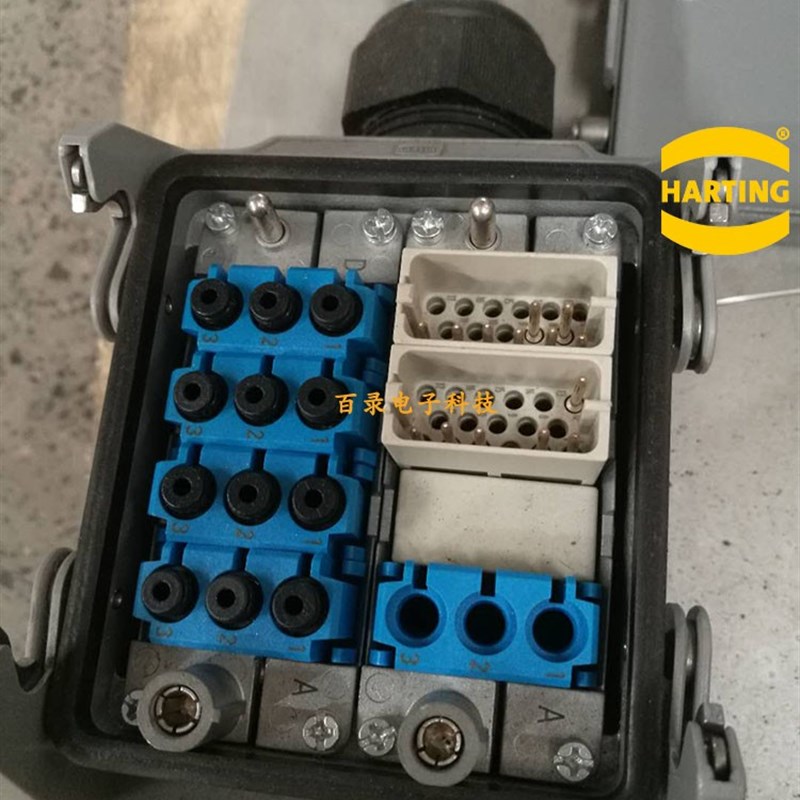 HARTING/唯恩重载连接器 组合插头 气电一体线束连接 BQ航空插头