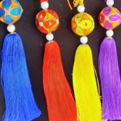 广西绣球车挂壮族特色民族挂件车饰挂件4cm绣球白菜玉石珠子绣球